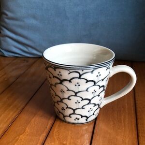 Elegant Black and White Patterned Mug(Handmade)